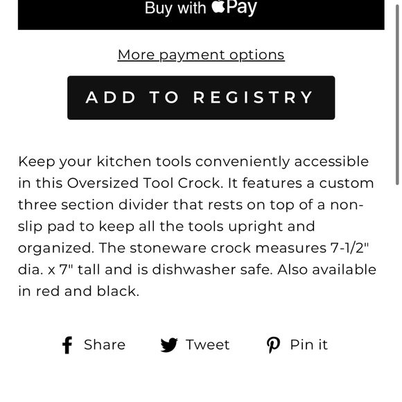 Oversized white stoneware utensil crock w/lazy susan - Picture 6 of 6